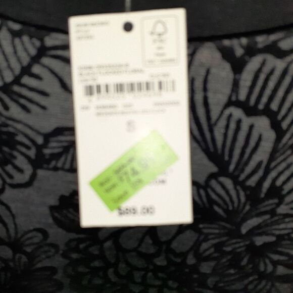 Lands end black floral print velour dress s 6 8 new nwt evening holiday career - Picture 5 of 5